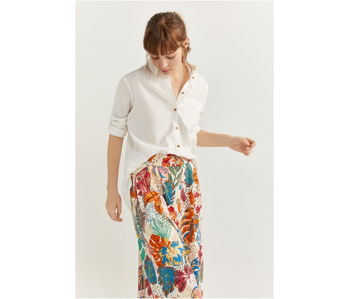 Springfield SS20 Printed Midi Skirt EU 42 For Women - Ivory - Zoom Image 3