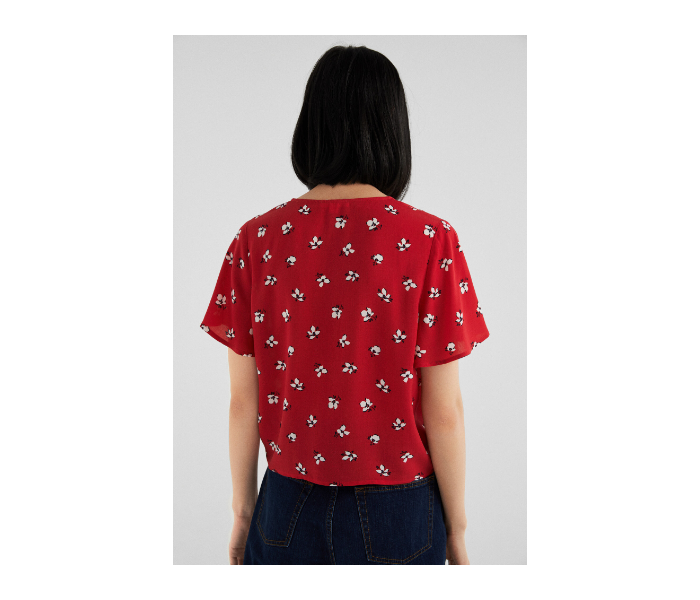 Springfield SS19 Floral Short Sleeve Blouse EU 38 For Women - Red - Zoom Image 3