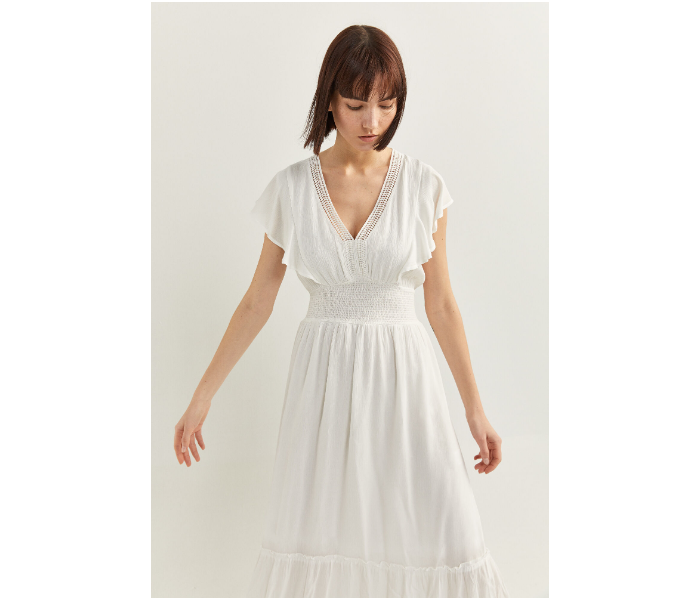 Springfield SS20 Knit Dress EU 42 For Women - White - Zoom Image 1