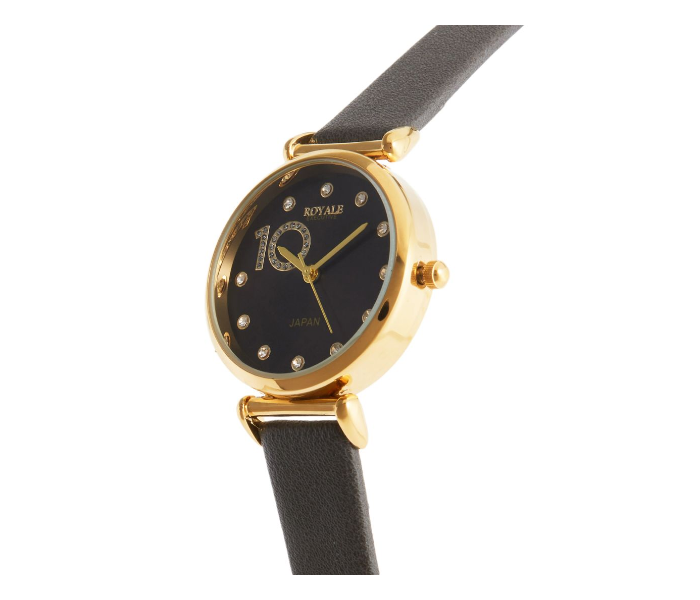 Royale Executive RE020 Leather Analog Wrist Watch For Women - Black - Zoom Image 2