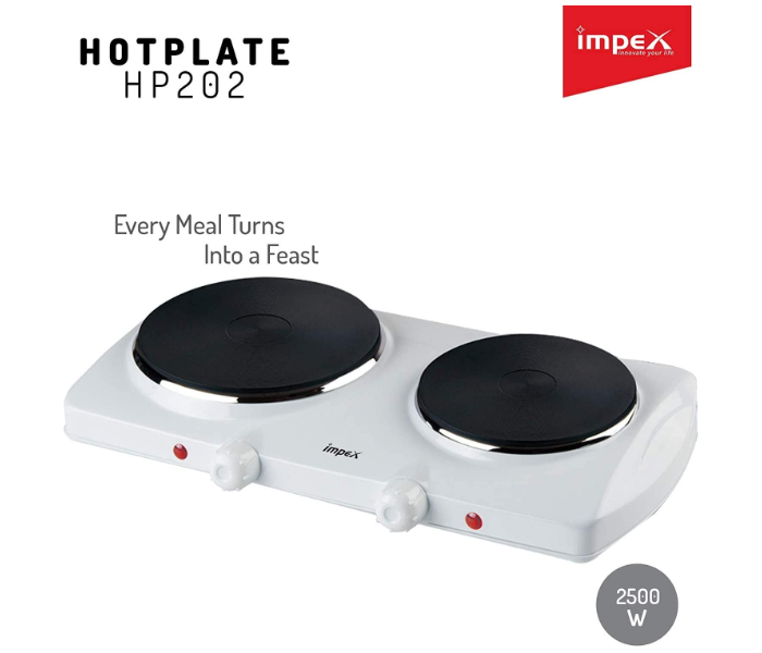 Impex HP-202 Electric Double Hot Plate - White - Zoom Image 2