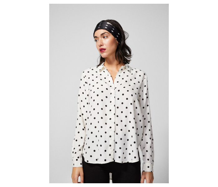 Springfield AW18 Long Sleeve Polka Dotted Blouse EU 40 For Women - Black and White - Zoom Image 3