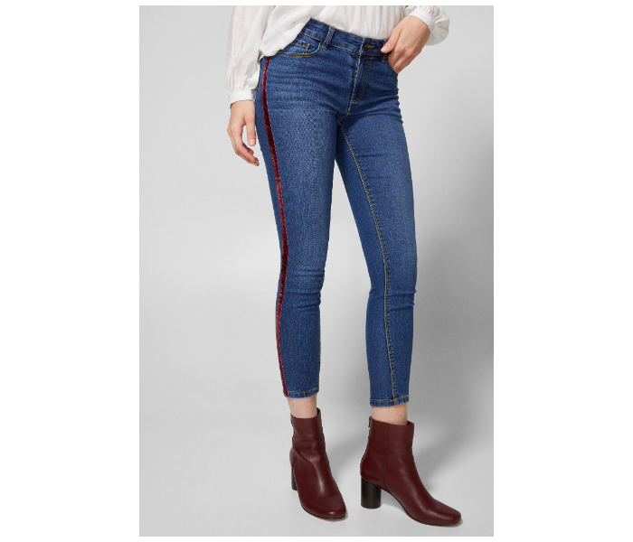 Springfield AW18 Fancy Denim Trouser EU 44 For Women - Blue and Brown - Zoom Image 3