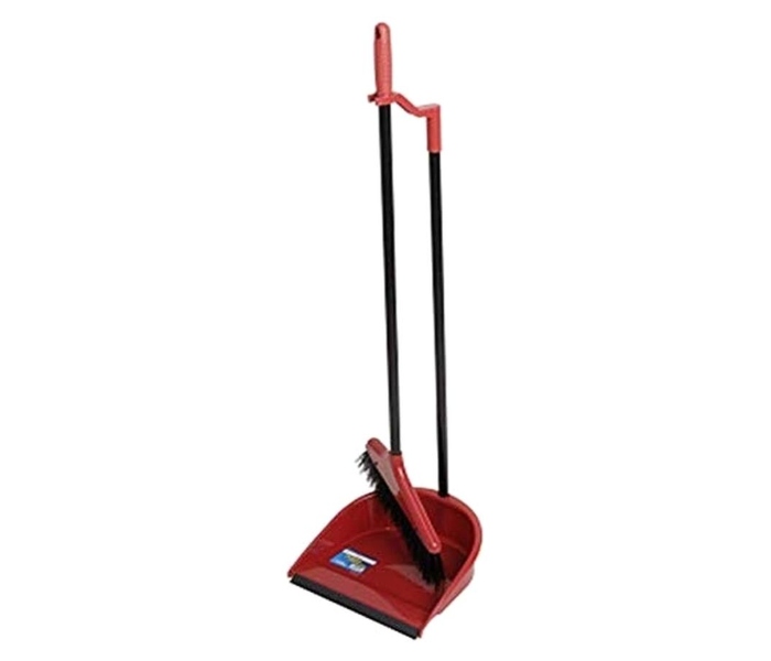 Home Pro 1910 Long Dustpan with Brush - Black & Red - Zoom Image