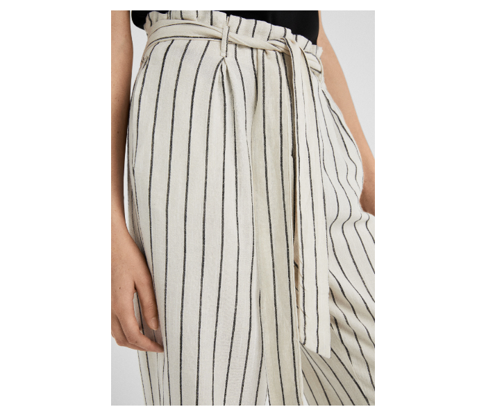 Springfield SS19 Striped Cotton Fancy Pant EU 38 For Women - Ivory Black - Zoom Image 4