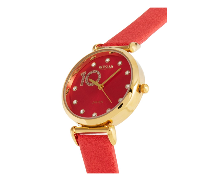 Royale Executive RE020 Leather Analog Wrist Watch For Women - Red - Zoom Image 2