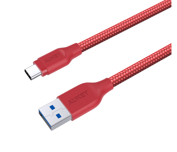 Aukey AC1R 1.2m USB Type C Braided Cable Aluminum Head - Red - Zoom Image 4