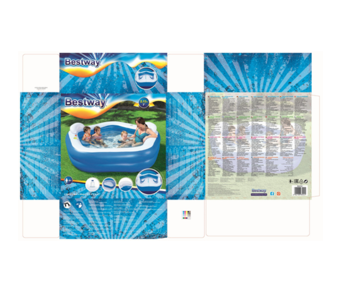 Bestway 54153 Family Fun Pool - White and Blue - Zoom Image 4