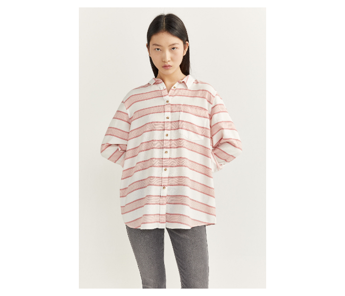 Springfield SS20 Long Sleeve Striped Shirt EU 34 For Women - Coral - Zoom Image 3