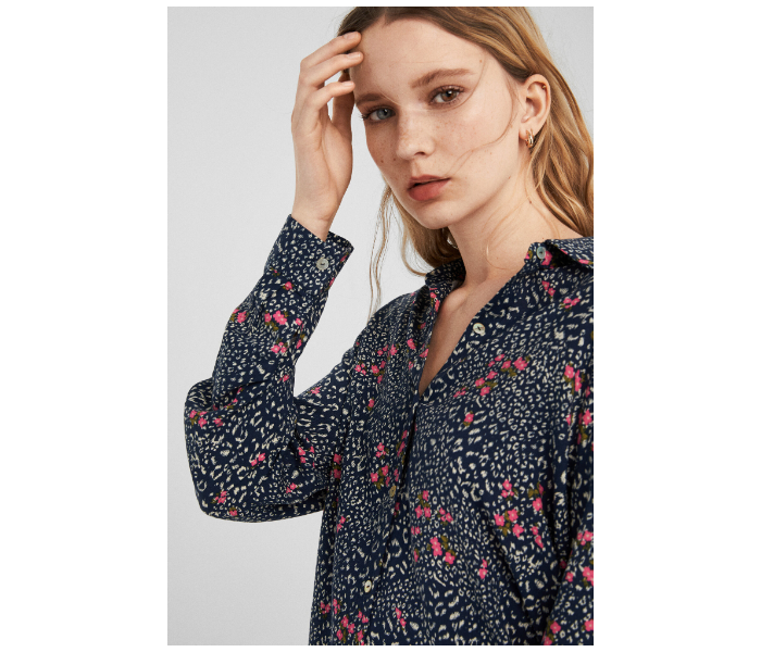 Springfield AW19 Long Sleeve Printed Blouse EU 36 For Women - Blue and Pink - Zoom Image 4