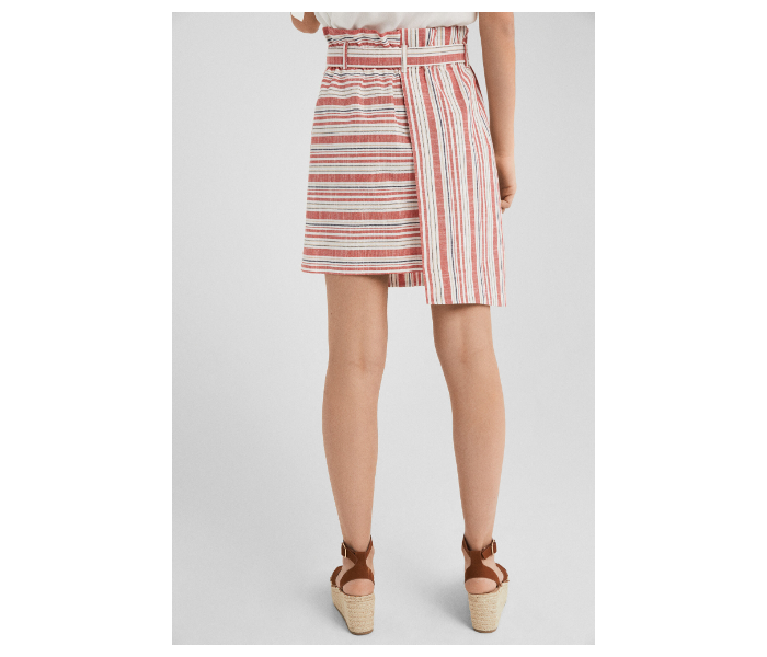 Springfield SS19 Striped Mini Skirt Medium For Women - White and Pink - Zoom Image 3