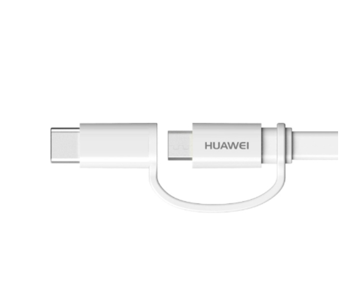 Huawei 2 in 1 Type C and Micro USB Cable - White - Zoom Image 2