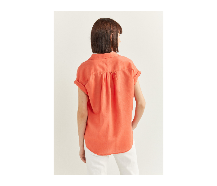 Springfield SS20 Plain Short Sleeve Blouse EU 34 For Women - Orange - Zoom Image 4