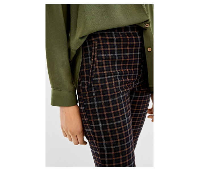 Springfield AW19 Checked Cotton Fancy Pant EU 40 For Women - Brown and Green - Zoom Image 4