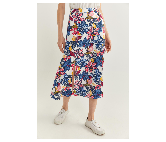 Springfield SS20 Printed Midi Slit Skirt EU 40 For Women - Blue - Zoom Image 2