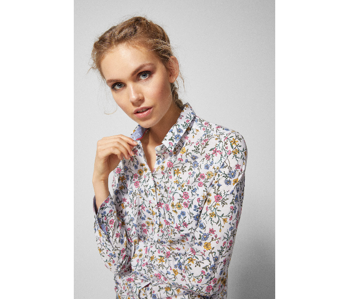 Springfield SS19 Long Sleeve Floral Blouse EU 36 For Women - Beige - Zoom Image 3