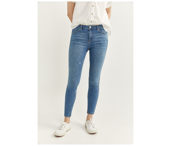 Springfield SS20 Fancy Denim Jeans EU 36 For Women - Blue and White - Zoom Image 4