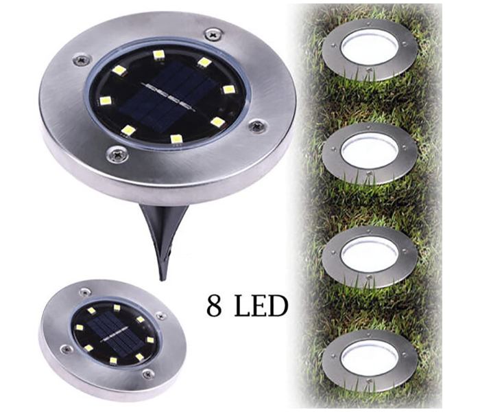 Jongo 8 LED Solar Powered Disk Lights Outdoor Solar Garden Light Waterproof Landscape Lighting Bright in-Ground Lights  - Warm White - Zoom Image 4