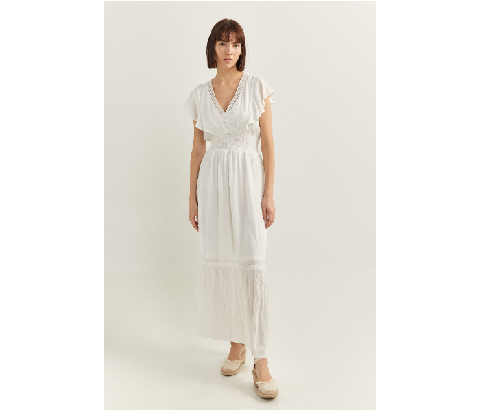 Springfield SS20 Knit Dress EU 42 For Women - White - Zoom Image 2