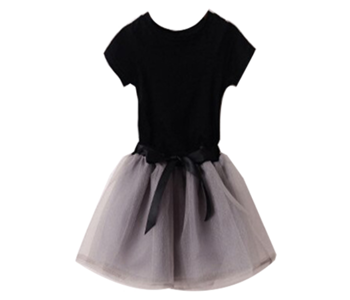 Little Wings Short Sleeve 5 Years T-Shirt Net Gauze Skirt - Black and Grey - Zoom Image 2