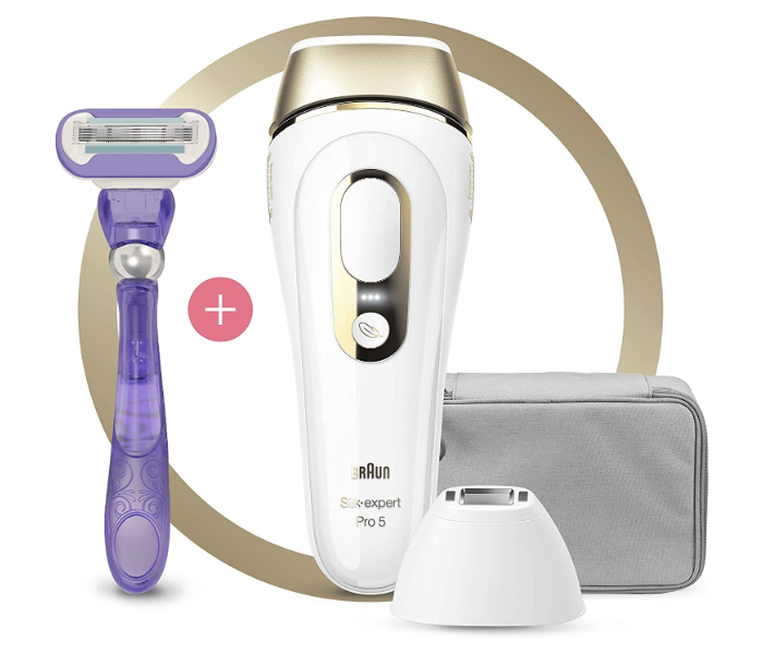 Braun IPL PRO5117 Silk Expert Pro with Permanent Hair Removal Laser - White and Gold - Zoom Image 1