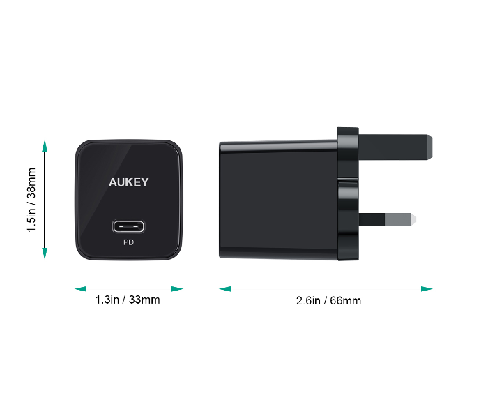 Aukey Y18 18W Power Delivery Minima PD Charger - Black - Zoom Image 3