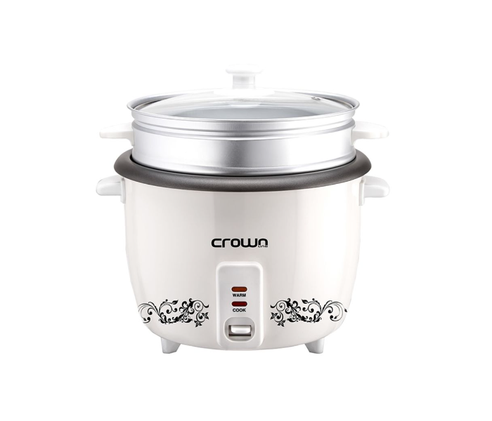 Crownline RC-168 Rice Cooker With Steamer - White - Zoom Image 1