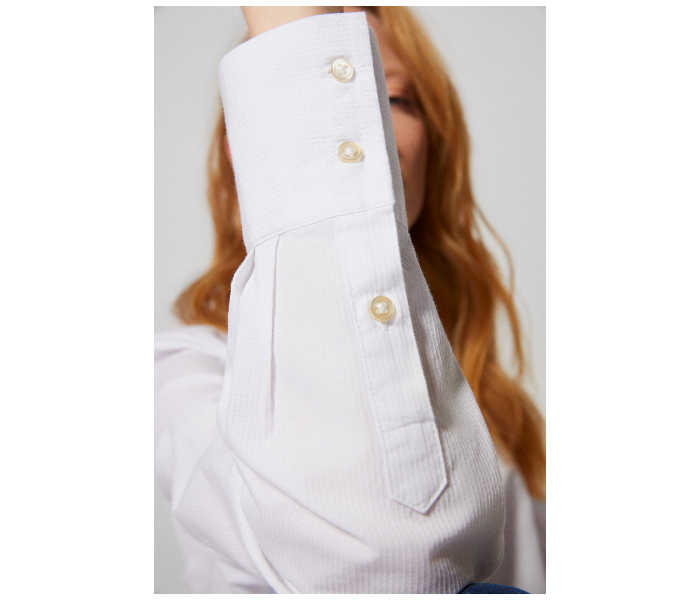 Springfield AW18 Long Sleeve Plain Blouse EU 42 For Women - White - Zoom Image 4