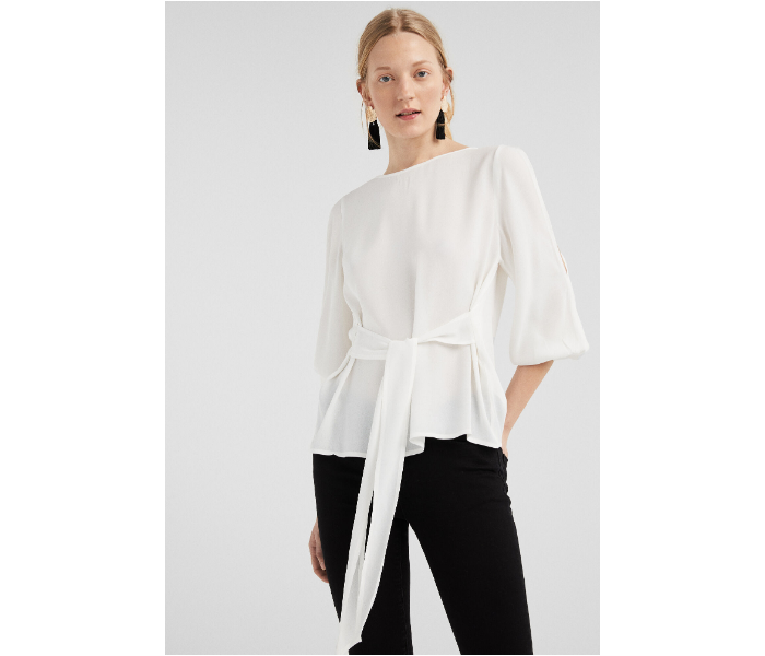 Springfield SS19 Long Sleeve Plain Blouse EU 38 For Women -White - Zoom Image 1