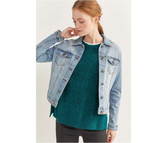 Springfield SS20 Denim Jacket EU 44 For Women - Light Blue - Zoom Image 2