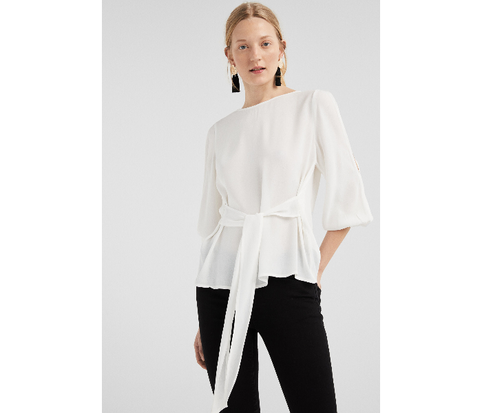 Springfield SS19 Long Sleeve Plain Blouse EU 36 For Women -White - Zoom Image 1