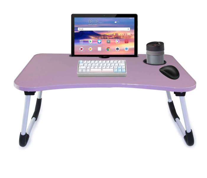 In House Wood Folding Laptop Table - Pink - Zoom Image