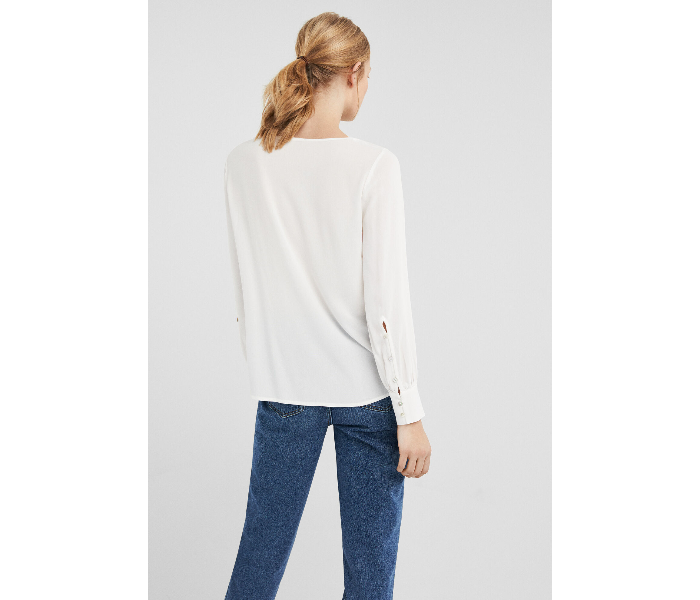 Springfield SS19 Long Sleeve Plain Blouse EU 38 For Women - Cream - Zoom Image 4