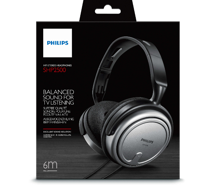 Philips SHP2500 Stereo Headphone - Black and Silver - Zoom Image 6