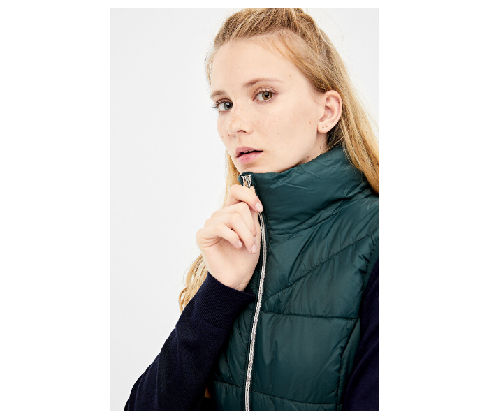 Springfield AW19 Solid Winter Jacket EU 36 For Women - Dark Green - Zoom Image 2