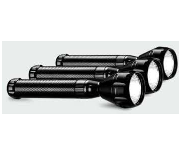 Impex CB 2225 3 Piece Rechargeable LED Handheld Flashlight Torch - Black - Zoom Image