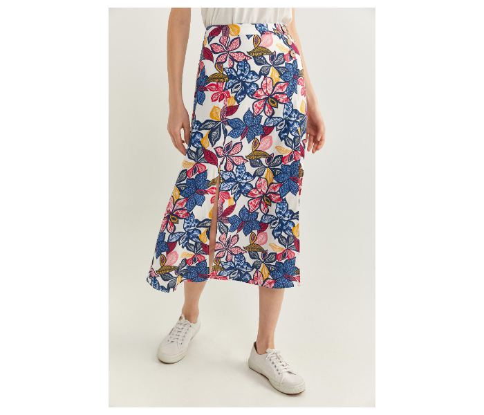 Springfield SS20 Printed Midi Slit Skirt EU 36 For Women - Blue - Zoom Image 2