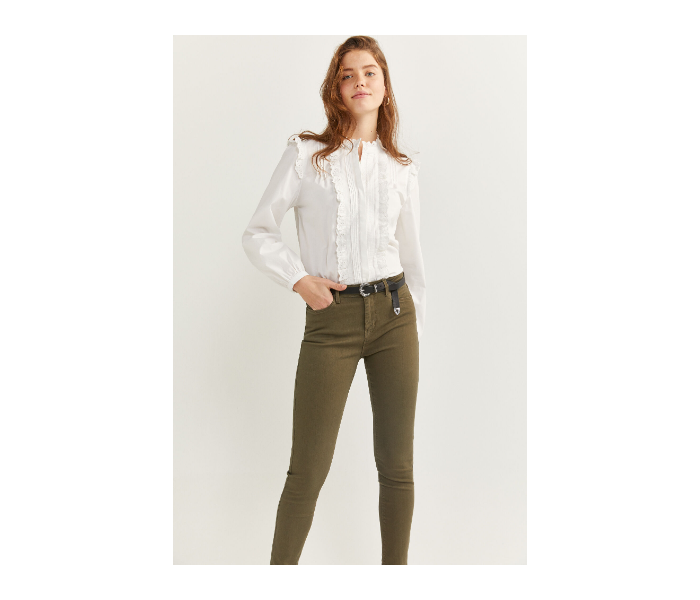 Springfield SS20 Plain Trouser EU 36 For Women - Moss Green - Zoom Image 3