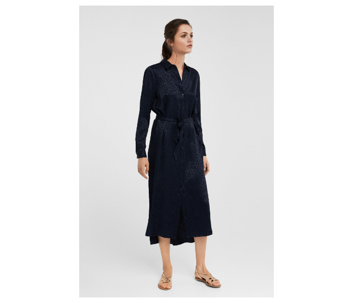 Springfield SS19 Knit Dress With Tie Up EU 38 For Women - Navy - Zoom Image 3