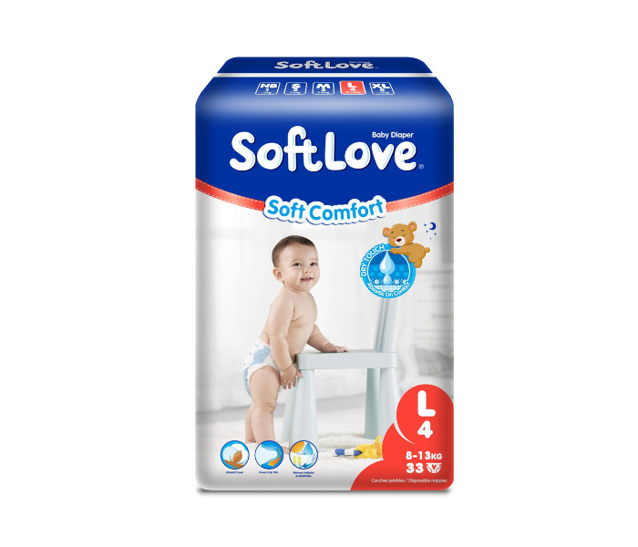 Soft Love 33 Pieces 8 -13Kg Soft Comfort Diaper Large - Zoom Image 1