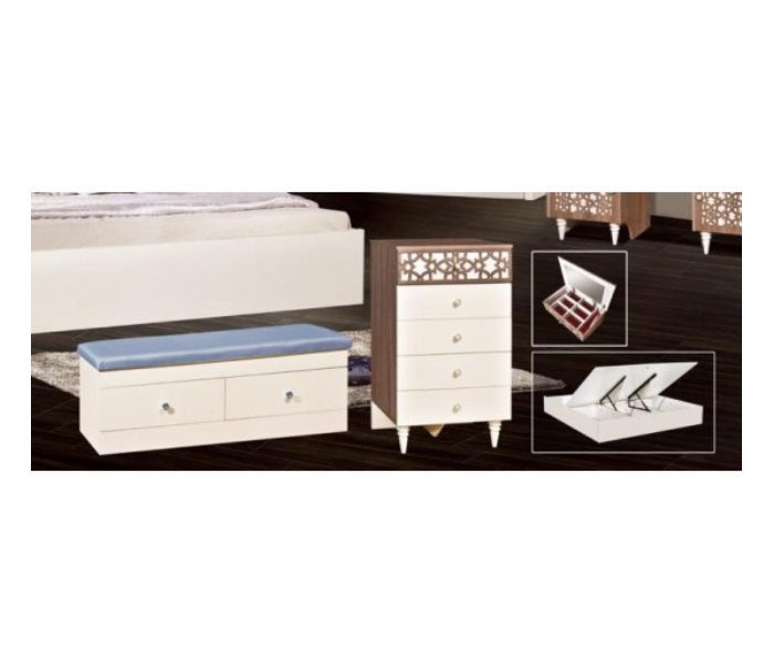 Nephrin Bedroom Set with Drawer Wardrobe - Wood - Zoom Image 5