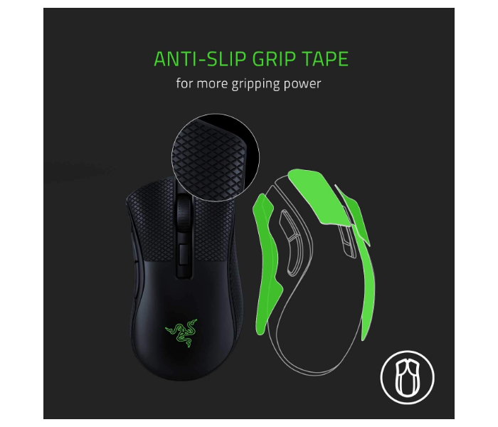 Razer DeathAdder v2 Mini Gaming Mouse with Anti-Slip Mouse Grip Tape - Black - Zoom Image 7