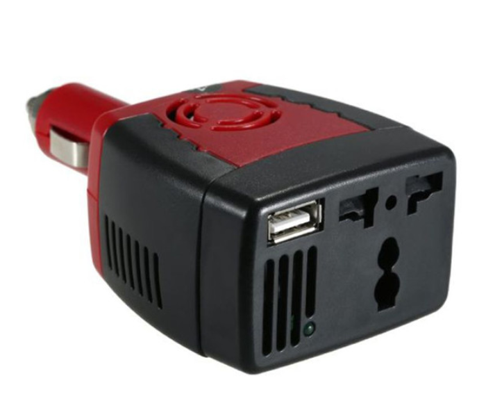 DLC Portable Car Power Inverter Charger Converter - Black and Red - Zoom Image