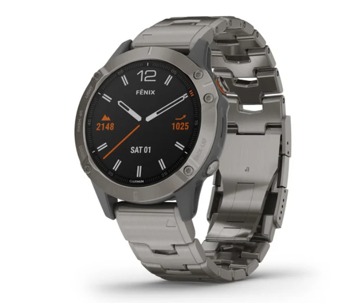 Garmin 010-02158-23 Fenix 6 Sapphire Edition Titanium with Vented Titanium Band GPS Smart Watch - Zoom Image 1