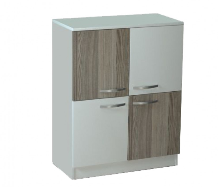 Mini Shoe Rack Cabinet - White and Brown - Zoom Image 2