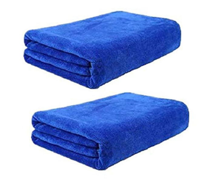 2-Piece Ultra Soft Microfiber Cleaning Towel - Blue - Zoom Image