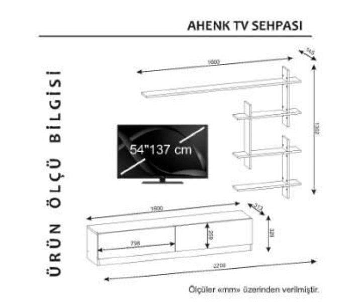 Ahenk 1 Carton TV Table - White  - Zoom Image 3