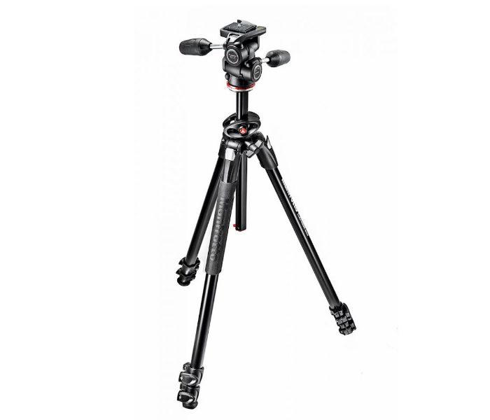 Manfrotto MK290DUA3-3W 290 Dual Aluminium 3 Section Tripod Kit with 804 3 Way Head - Black - Zoom Image 1