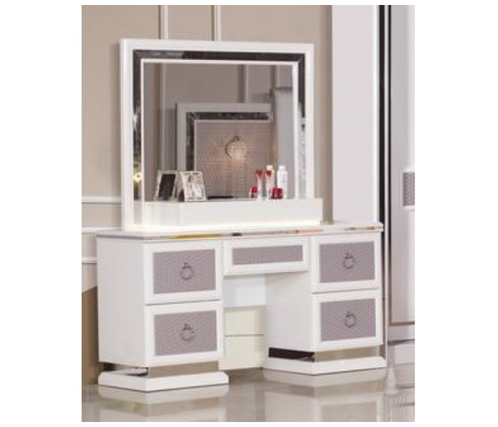 Nephrin Bedroom Set with Drawer Wardrobe - White - Zoom Image 2