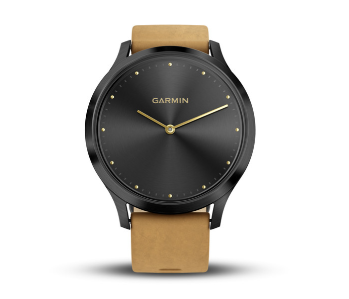 Garmin 010-01850-00 Vivomove HR Premium with Tan Suede Band – Onyx Black - Zoom Image 1